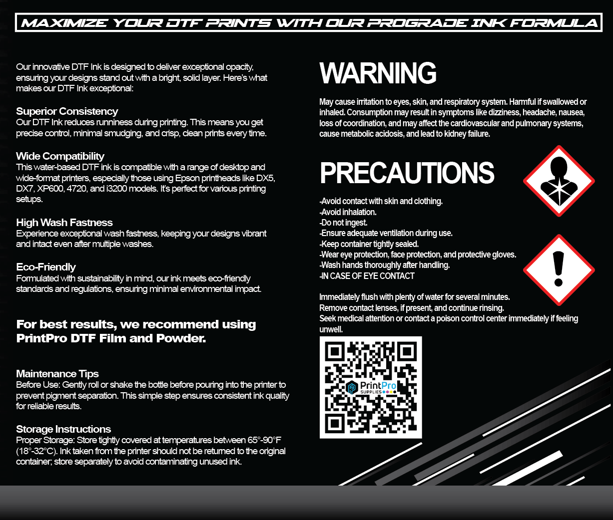 DTF -ProGrade DTF Ink - Black 1 Liter