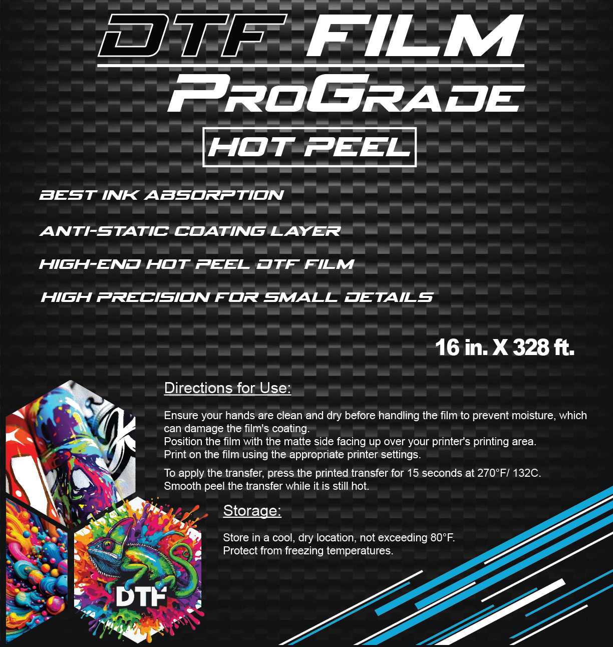 DTF Double Sided Film -Hot Peel 40cm (16 in X 328 ft)