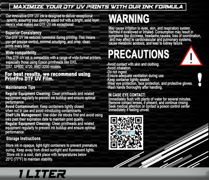 DTF ProGrade Ink - UV Black - 1 Liter